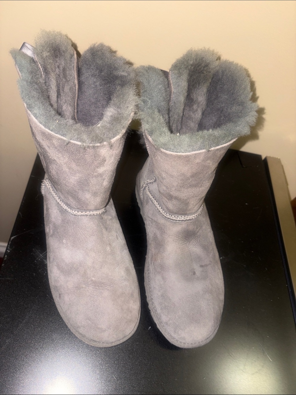 UGG Women's Gray Suede Shearling Boots